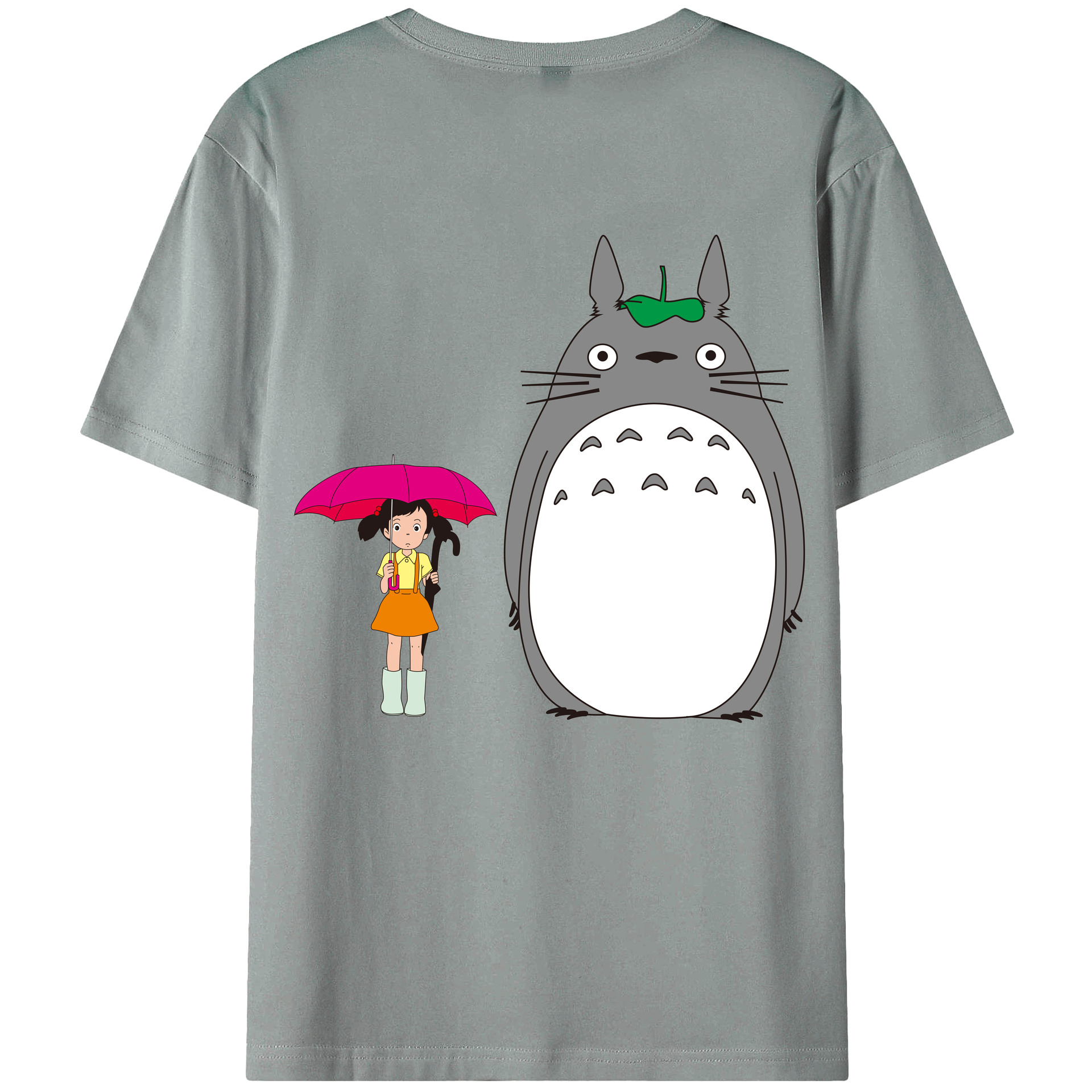 （画像用） となりのトトロ 草壁メイ 草壁サツキ My Neighbor Totoro Satsuki Kusakabe Mei Kusakabe 綿100％ メンズ半袖Tシャツ（バックプリント） 通気性
